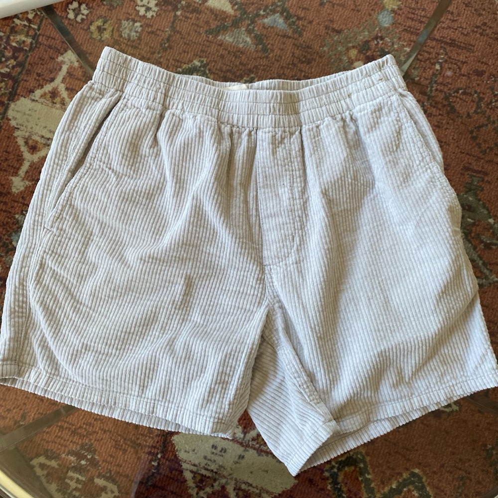 Madewell Corduroy Elastic-Waist Shorts - Cream